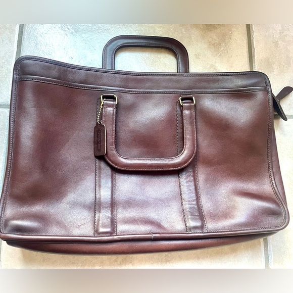 Old Vintage Coach Brown Leather #0695-934 - Picture 1 of 16